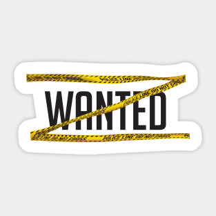 Wanted typography design Sticker